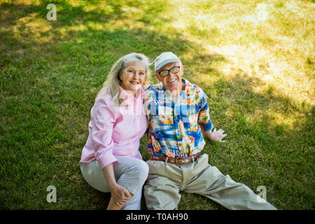 Porträt eines lächelnden älteren Mann und Frau. Stockfoto