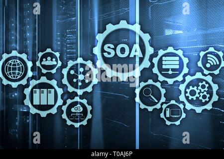 SOA. Geschäftsmodell und Informationstechnologie Konzept für die Service-orientierte Architektur unter dem Grundsatz der Kapselung Stockfoto