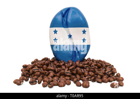 Die Kaffeeproduktion in Honduras Konzept, 3D-Rendering auf weißem Hintergrund Stockfoto