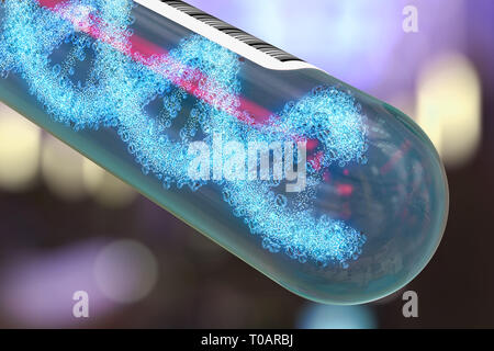 Biotechnologie, DNA-Forschung Konzept. 3D-Rendering Stockfoto