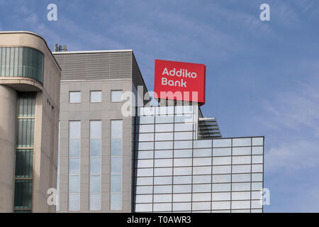 Hauptsitz der Österreichischen Addiko Bank (ehemals Hypo Alpe Adria Bank) in Ljubljana, Slowenien Stockfoto