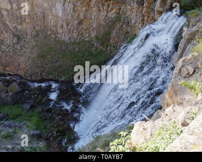 Blick auf rustikalen Fällt entlang der großartigen Loop Road im Yellowstone National Park, Wyoming. Stockfoto