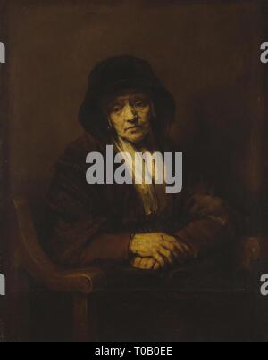 "Porträt einer alten Frau". Holland, 1654. Abmessungen: 109 x 84 cm. Museum: Staatliche Eremitage, St. Petersburg. Thema: Rembrandt Harmensz. VAN RIJN. HARMENSZOON VAN RIJN REMBRANDT. Stockfoto