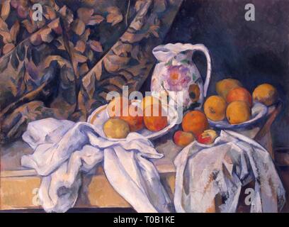 "Noch Leben mit einem Vorhang". Frankreich, ca. 1895. Abmessungen: 55 x 74,5 cm. Museum: Staatliche Eremitage, St. Petersburg. Autor: Paul Cezanne. PAUL CEZANNE. Stockfoto