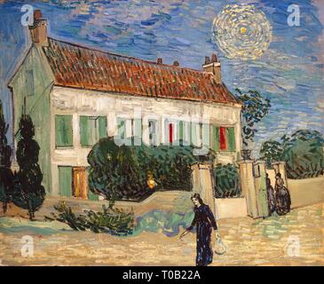 "Weiße Haus in der Nacht'. Frankreich, 1890. Abmessungen: 59 x 72,5 cm. Museum: Staatliche Eremitage, St. Petersburg. Autor: VINCENT VAN GOGH. Stockfoto