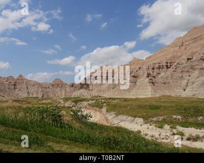 Malerischer Blick, der sich lohnt Badlands National Park in South Dakota, USA zu besuchen. Stockfoto