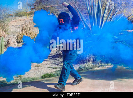 Pumpen Rauch, Rauch, Rauch, Naranjeros, bombas de Humo, humo, humo de Colores, Naranjeros Stockfoto