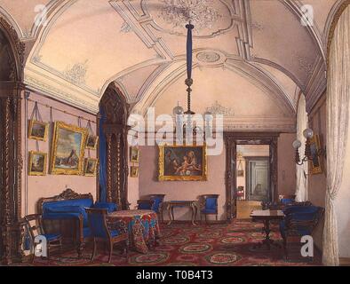 "Interieur des Winter Palace. Die vierte Reserviert Wohnung. Die Studie'. Russland, 1869. Abmessungen: 30,2 x 39,5 cm. Museum: Staatliche Eremitage, St. Petersburg. Autor: Edward Hau. Stockfoto