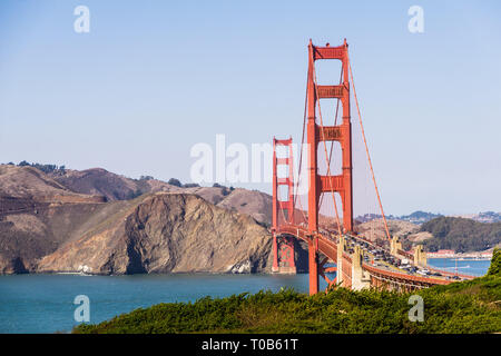 Die Golden Gate Bridge gesehen aus dem Süden Stockfoto