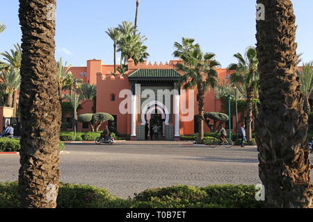 La Mamounia Hotel, Avenue Bab Jedid, Medina, Marrakesch, Marrakesh-Safi region, Marokko, Nordafrika Stockfoto