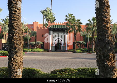 La Mamounia Hotel, Avenue Bab Jedid, Medina, Marrakesch, Marrakesh-Safi region, Marokko, Nordafrika Stockfoto