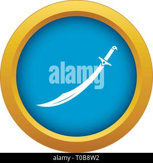 Scimitar Schwert Symbol blau Vector isoliert Stock Vektor