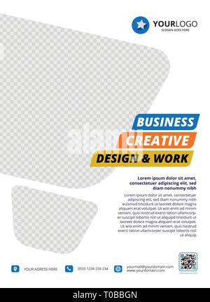 BUSINESS KREATIVES DESIGN UND ARBEIT FLYER BROSCHÜRE VORLAGE Stock Vektor