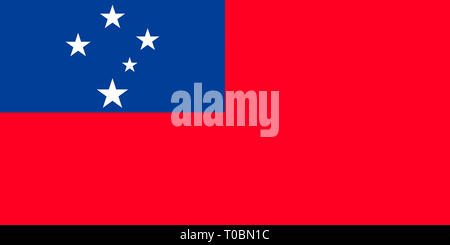 Flagge des unabhängigen Staates Samoa. Stockfoto
