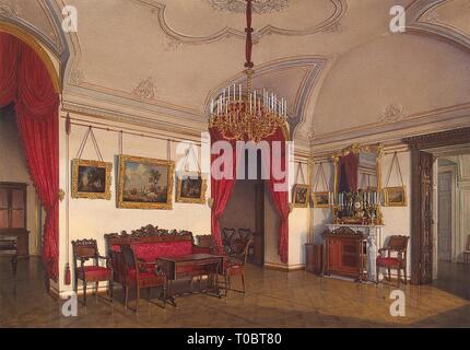 "Interieur des Winter Palace. Die vierte Reserviert Wohnung. Die Drawing-Room'. Russland, 1869. Abmessungen: 31 x 44,5 cm. Museum: Staatliche Eremitage, St. Petersburg. Autor: Edward Hau. Stockfoto