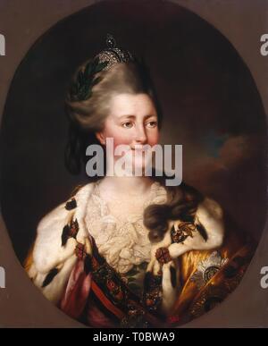 "Portrait von Katharina II. Großbritannien, 1782. Abmessungen: 83 x 69 cm. Museum: Staatliche Eremitage, St. Petersburg. Autor: Richard BROMPTON. Stockfoto