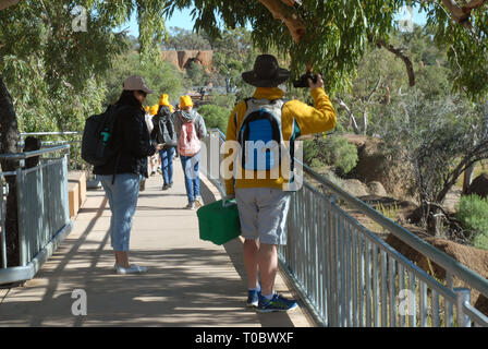 DINOSAUR CANYON, die Australische Zeitalter der Dinosaurier Museum für Naturkunde, Winton, Queensland, Australien. Stockfoto