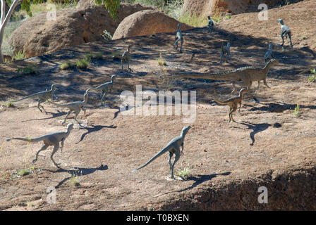 DINOSAUR CANYON, die Australische Zeitalter der Dinosaurier Museum für Naturkunde, Winton, Queensland, Australien. Stockfoto