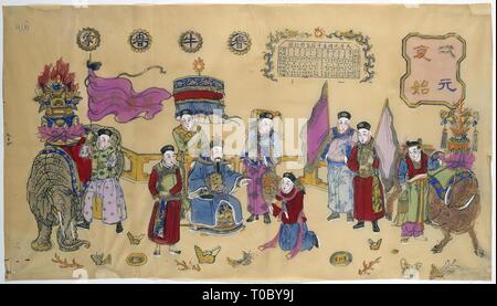 'Spring Ankunft". China, Stadt Yanlyutsin, Ende 19. bis Anfang des 20. Jahrhunderts. Abmessungen: 103 x 59 cm. Museum: Staatliche Eremitage, St. Petersburg. Stockfoto