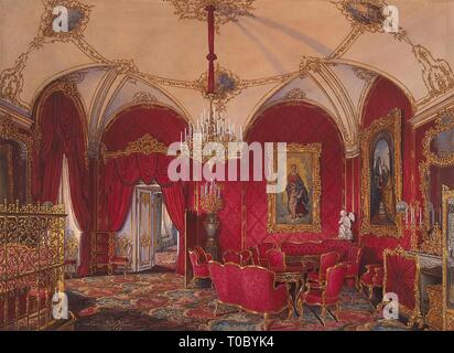 "Interieur des Winter Palace. Die vierte Reserviert Wohnung. Die Corner Room". Russland, 1868. Abmessungen: 32,5 x 44,7 cm. Museum: Staatliche Eremitage, St. Petersburg. Autor: Edward Hau. EDUARD HAU. Stockfoto