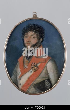 'Miniature' Portrait von General Fjodor Petrowitsch Uvarov''. Russland, 1803. Abmessungen: 7,8x6 cm. Museum: Staatliche Eremitage, St. Petersburg. Autor: Michail Zatsepin. Michail Michailowitsch Zatsepin. Stockfoto