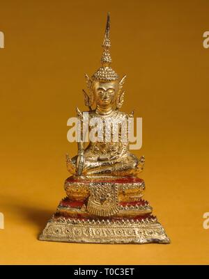 "Gekrönt Buddha Maravijaya'. Siam (heute Thailand). Bangkok Kunst, Mitte des 19. Jahrhunderts (? ). Abmessungen: h. 21 cm. Museum: Staatliche Eremitage, St. Petersburg. Stockfoto