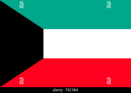 Flagge des Staates Kuwait. Stockfoto