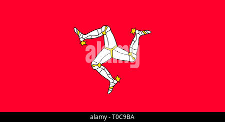 Flagge der britischen Krone Abhängigkeit Isle Of man. Stockfoto