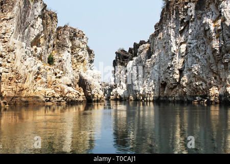 Bhedaghat Marmor Steine, Bhedaghat, Jabalpur, Indien. Stockfoto