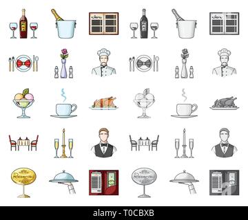 Alkohol, Flasche, Bug, Schüssel, Schaufel, Kerze, Cartoon, Mono, Bargeld, Champagner, Koch, Huhn, cloche, Kaffee, Sammlung, Sahne, Schale, Abendessen, Essen, Glas, goldene, Hand, Besitz, Eis, Icon, Illustration, Institution, Mittagessen, Menü, Party, Zeitvertreib, Erhalt, Erholung, vorbehalten, Restaurant, geröstet, Romantik, Service, Satz, Zeichen, Snack, Symbol, Tisch, Riegel, Schale, Vase, Vector, Kellner, Kellner, Kellnerin, Wein Vektor Vektoren, Stock Vektor