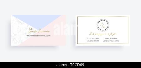 Marmor Business Card mit geometrischen Design Stock Vektor