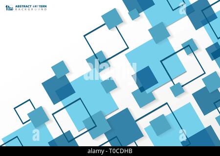 Abstrakte Technik moderne Blue Square geometrische Muster Hintergrund. Sie für Ad, Poster, Corporate Präsentation verwenden können, Geschäftsbericht, Cover Design. Stock Vektor