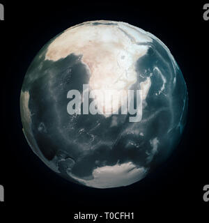 Dürre in der Welt, dem Planeten Erde. Klimawandel Land ohne Wasser. Meeresgrund Bathymetrie mit Reliefs. Die globale Erwärmung. Physische Welt Stockfoto