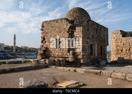 Saida (Sidon) Crusader Meer Schloss ist eine mittelalterliche Festung bauen während der Kreuzzüge in Saida, Libanon Stockfoto