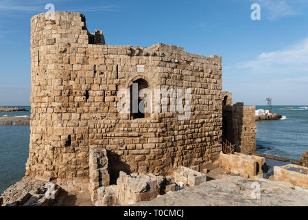 Saida (Sidon) Crusader Meer Schloss ist eine mittelalterliche Festung bauen während der Kreuzzüge in Saida, Libanon Stockfoto