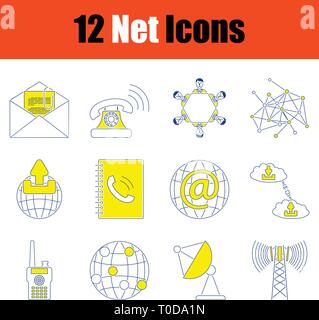 Kommunikation Icon Set. Thin Line Design. Vector Illustration. Stock Vektor
