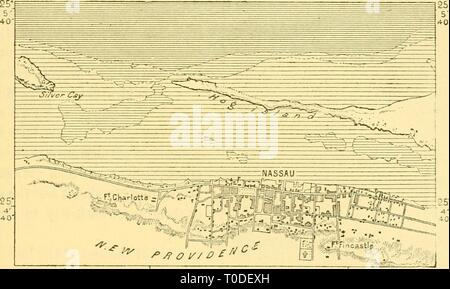 Die Erde und ihre Bewohner der Erde und ihrer Bewohner.. earthitsinhabita 291 recl Jahr: 1891 TOPOGRAPHIE DER BAHAMAS. 445 während 688 segelte von diesem Ort, der hauptsächlich für die Konföderierten Seehäfen von Charleston und Wilmington. Die letzten Venture erreicht Charleston sicher, wurde aber in den Hafen, die soeben von der Bundesregierung trooj ^s gefangen genommen worden war. Das Risiko war enorm, und 42 Dampfern insgesamt wurden genommen, während 22 auf den Felsen lief erfassen zu entkommen. Aber die Gewinne wurden entsprechend groß, und gegen Ende des Krieges sowohl Captain und Pilot £ 1.000 eine Reise erhalten, neben einer Fe Stockfoto