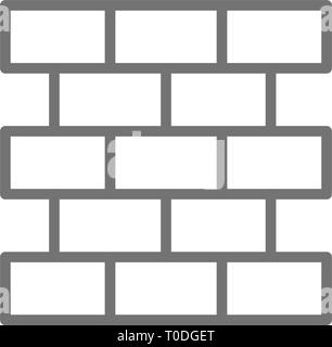 Ziegel, Wand, Mauerwerk Symbol Leitung. Stock Vektor