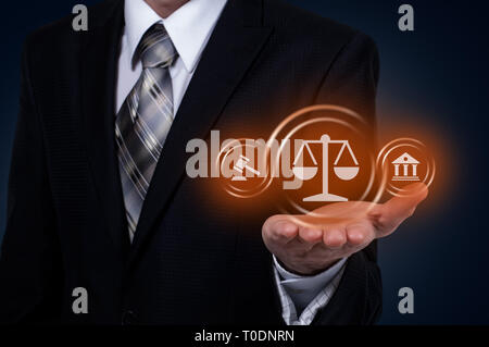 Arbeitsrecht Rechtsanwalt Rechtsberatung Business Internet Technologie Konzept. Stockfoto