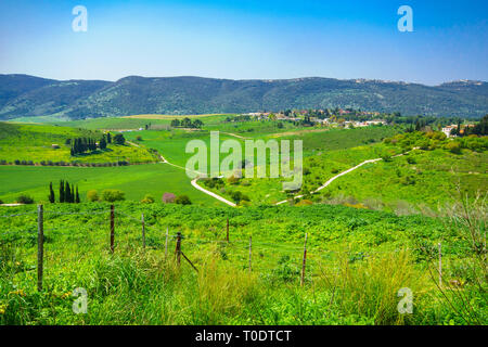 Landschaft von Jesreel Tal, von Bet Shearim (Shekh Abrek Hügel), im Norden Israels Stockfoto