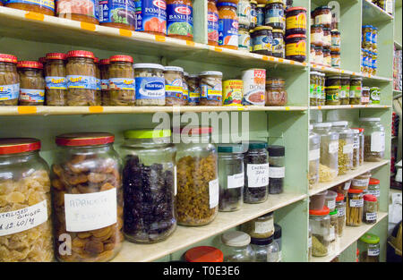 Traditionelle italienische Feinkost Lina Stores in London, Soho. Stockfoto