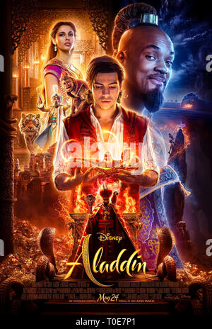 Aladdin (2019) von Guy Ritchie mit Naomi Scott, Mena Massoud und will Smith. Live-Action-Remake des klassischen Disney-Zeichentrickfilms. US-Poster mit einem Blatt ***NUR FÜR REDAKTIONELLE ZWECKE***. Hinweis: BFA / Walt Disney Stockfoto