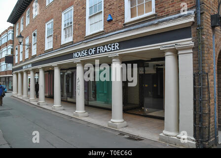 Department Store House of Fraser schloss seine Shrewsbury Zweig nach 150 Jahren der Handel in der Stadt Stockfoto