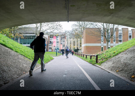 Fotos der außerhalb der öffentlichen Bereiche und Gebäude an der Universität von Sussex in Brighton Stockfoto