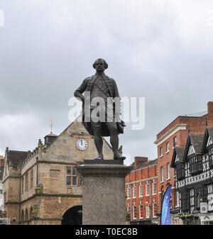 Die Statue von Clive von Indien in Shrewsbury Square Stockfoto