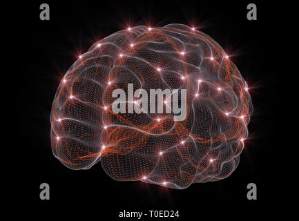 3D-Rendering eines konzeptionellen Bild, neuronale Netze in der Künstlichen Intelligenz Stockfoto