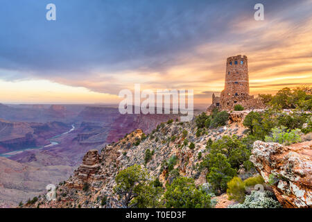 Desert View Wachturm am Grand Canyon, Arizona, USA. Stockfoto