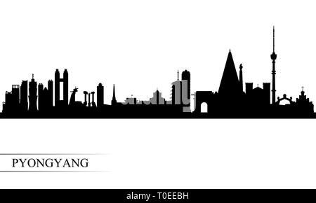 Pjöngjang Skyline der Stadt Silhouette Hintergrund, Vector Illustration Stock Vektor