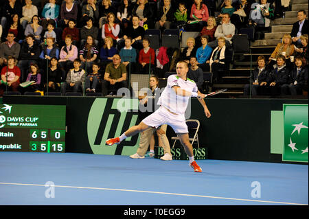 Davis Cup in Braehead. Doppelzimmer, Colin Fleming & Ross Hutchins (GBR) v Michal Merinak & Filip Polasek. (SVK) Lenny Warren/Warren Medien07860 83005 Stockfoto