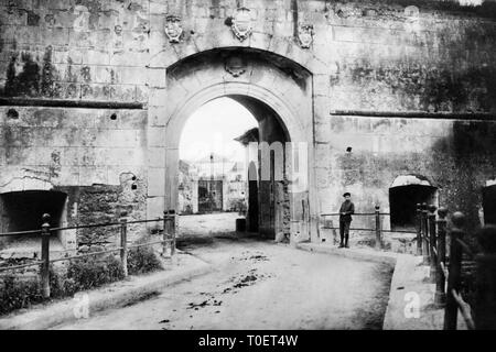 Porta Roma zur Zeit des Spanischen, capua 1900-10 Stockfoto